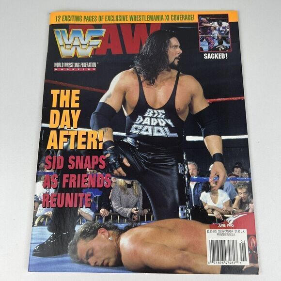 WWF Magazine Diesel & Shawn Michaels June 1995 WWE WWF Kevin Nash With Cards! - Picture 1 of 7